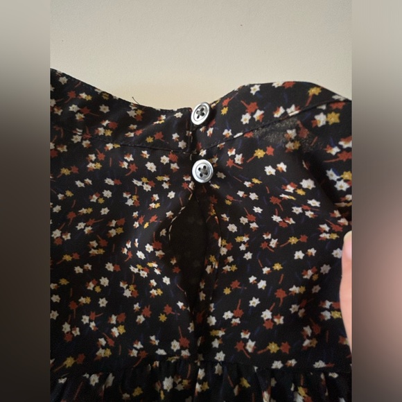 Madewell | Georgette Mockneck Ruffle-Yoke Puff-Sleeve Top | Women's Size XS - Picture 11 of 15